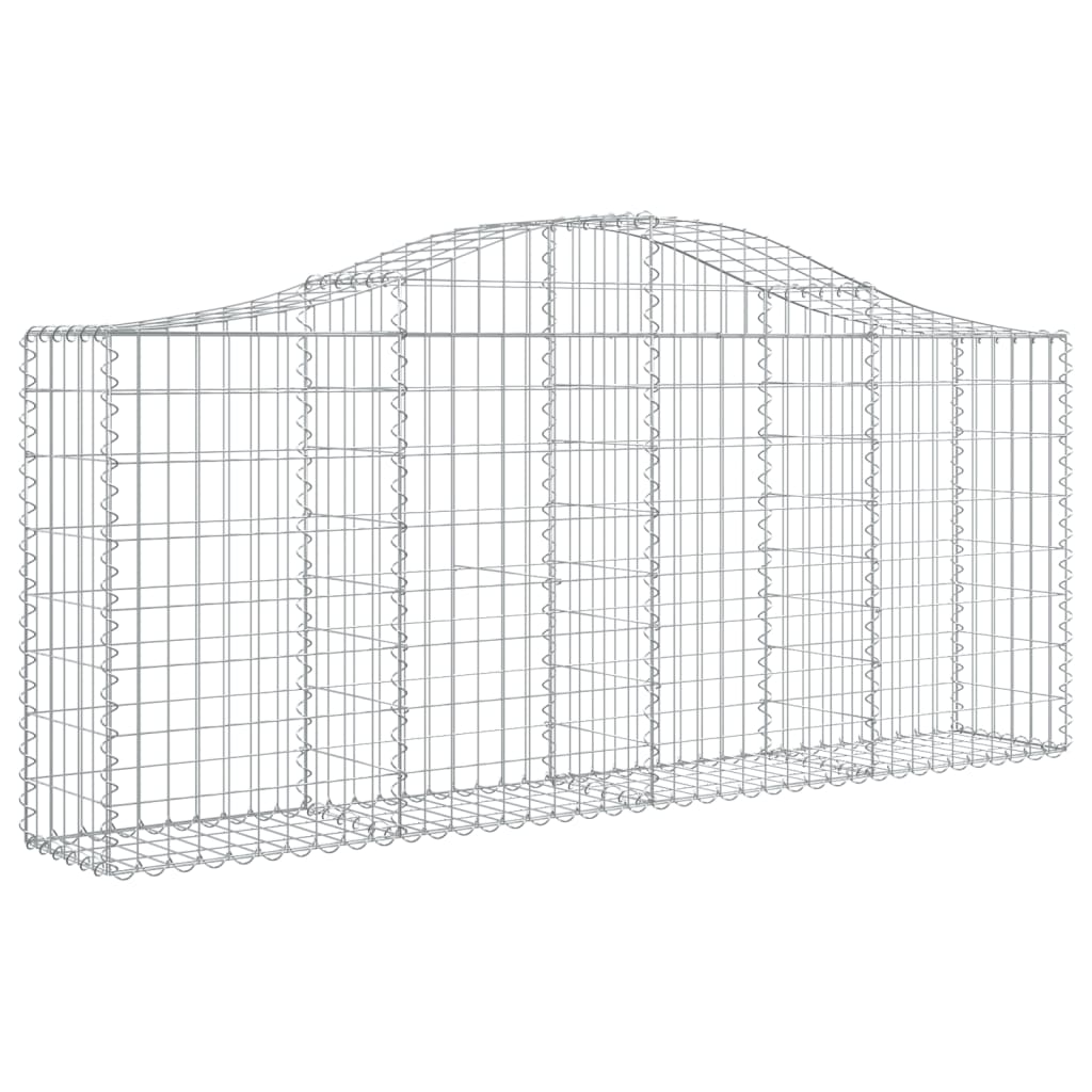 Gabionen mit Hochbogen 15 Stk. 200x30x80/100cm Verzinktes Eisen