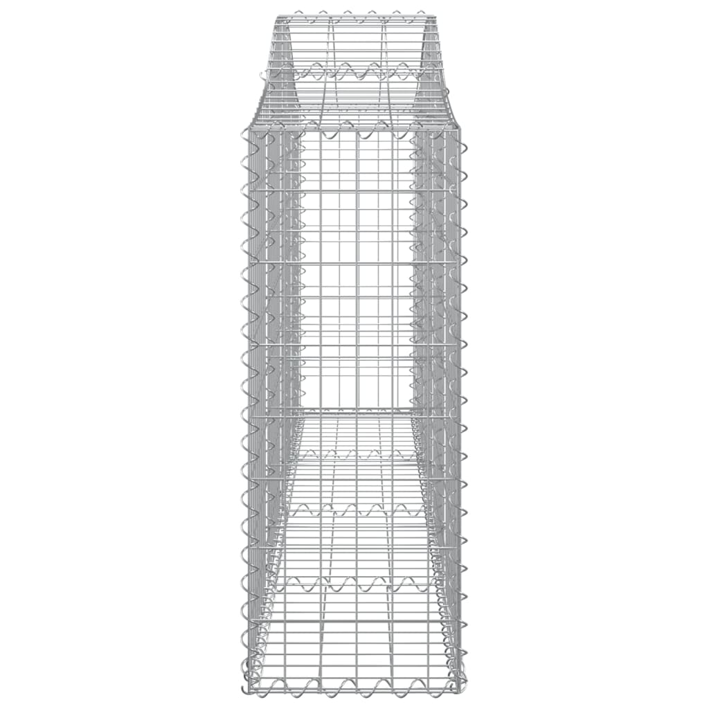 Gabionen mit Hochbogen 40 Stk. 200x30x80/100cm Verzinktes Eisen