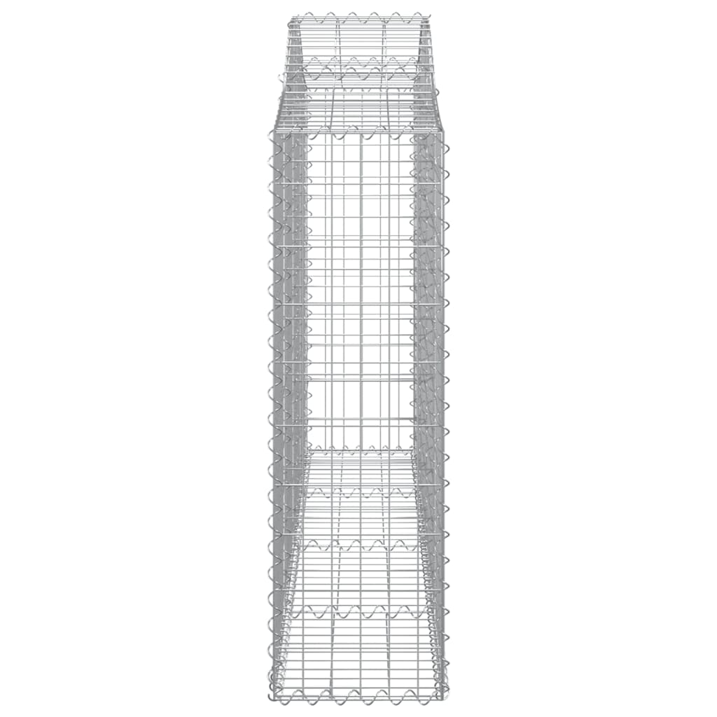 Gabionen mit Hochbogen 4 Stk. 200x30x100/120cm Verzinktes Eisen