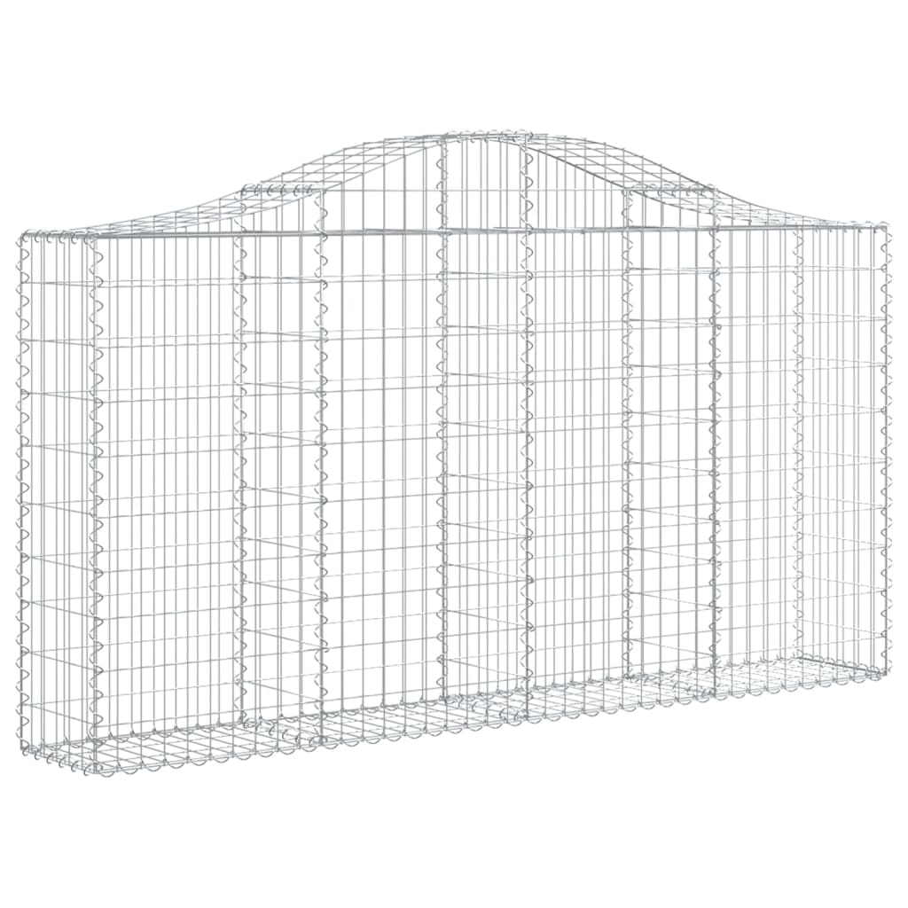 Gabionen mit Hochbogen 7 Stk. 200x30x100/120cm Verzinktes Eisen