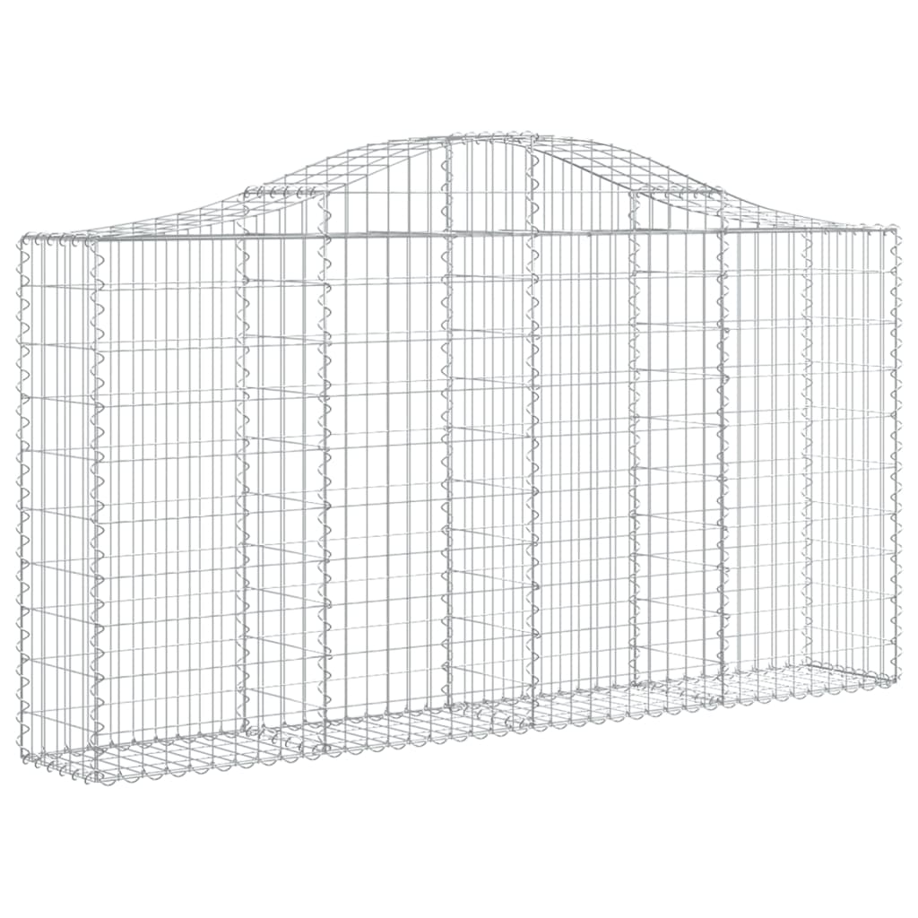 Gabionen mit Hochbogen 20Stk. 200x30x100/120cm Verzinktes Eisen
