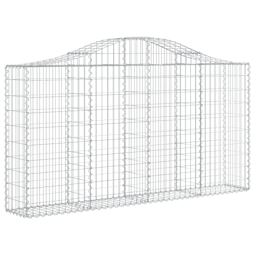 Gabionen mit Hochbogen 25Stk. 200x30x100/120cm Verzinktes Eisen