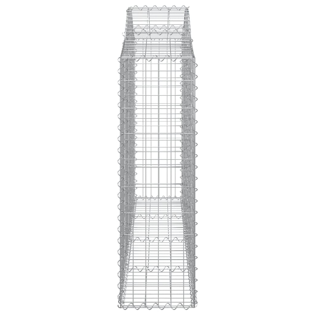 Gabionen mit Hochbogen 25Stk. 200x30x100/120cm Verzinktes Eisen