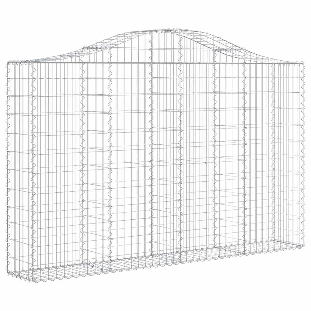 Gabionen mit Hochbogen 3 Stk. 200x30x120/140cm Verzinktes Eisen