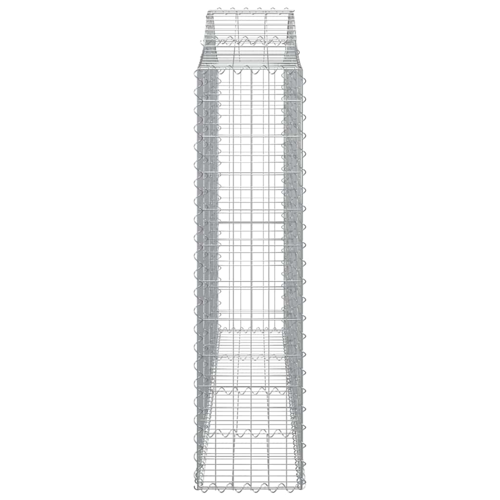 Gabionen mit Hochbogen 3 Stk. 200x30x120/140cm Verzinktes Eisen