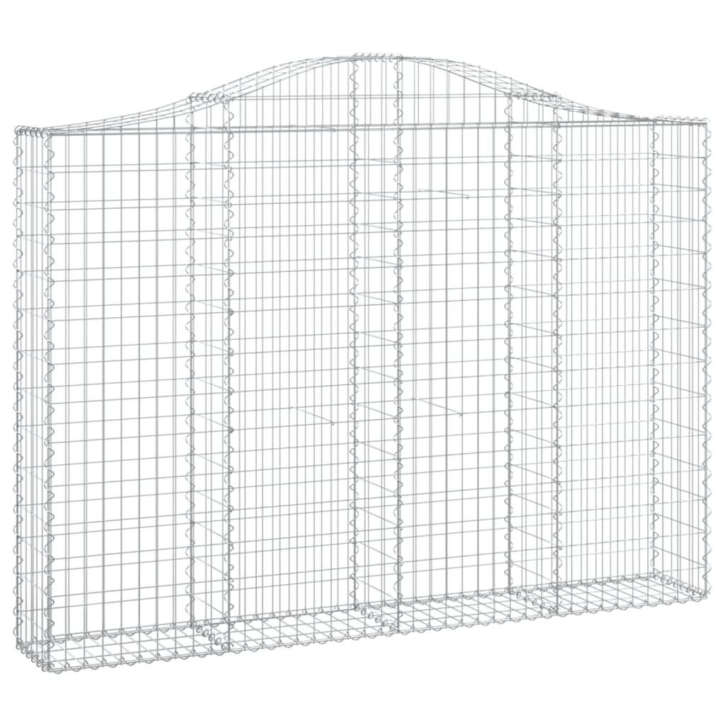 Gabionen mit Hochbogen 2 Stk. 200x30x140/160cm Verzinktes Eisen
