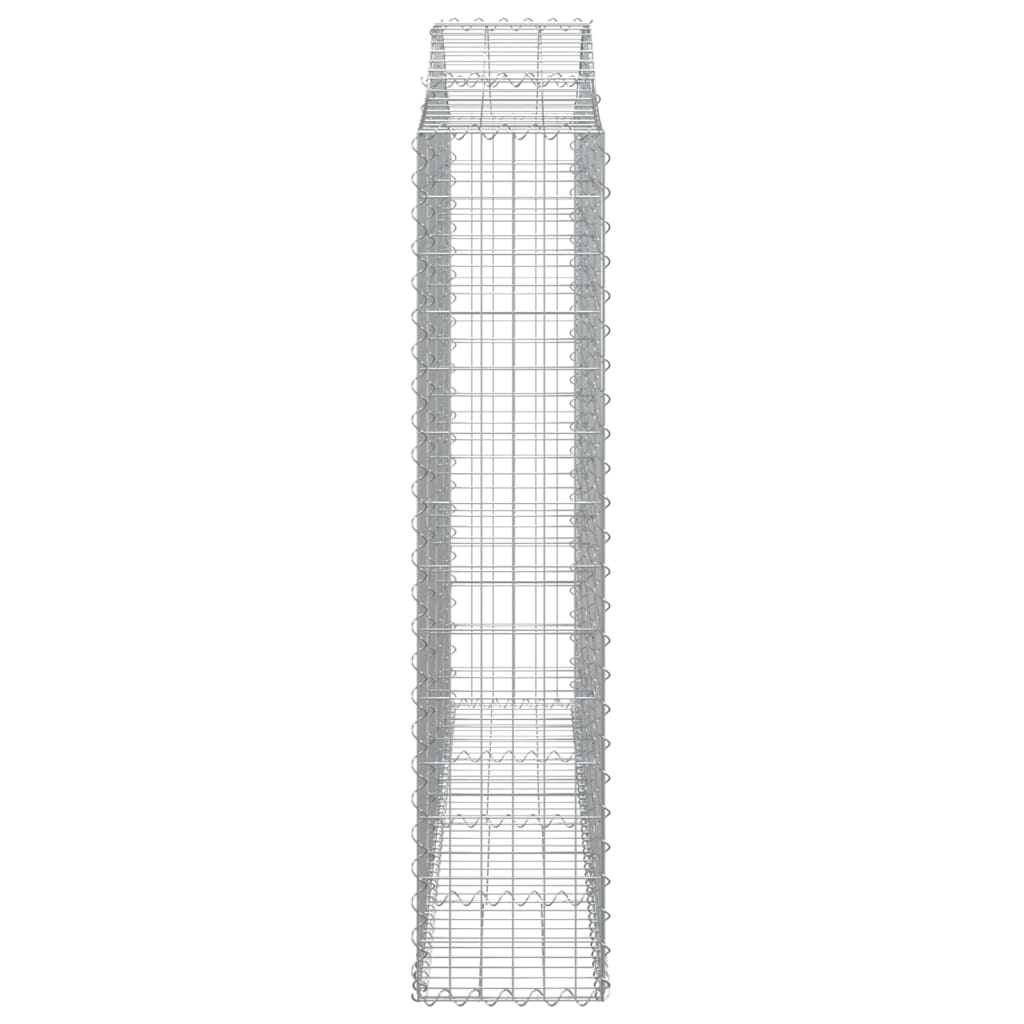Gabionen mit Hochbogen 2 Stk. 200x30x140/160cm Verzinktes Eisen