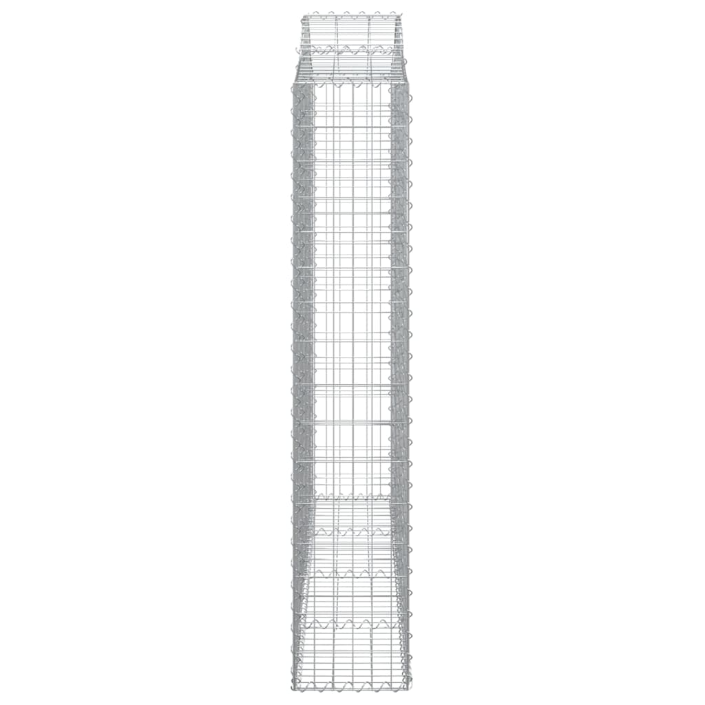 Gabionen mit Hochbogen 6 Stk. 200x30x160/180cm Verzinktes Eisen