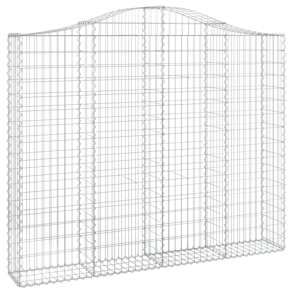 Gabionen mit Hochbogen 7 Stk. 200x30x160/180cm Verzinktes Eisen
