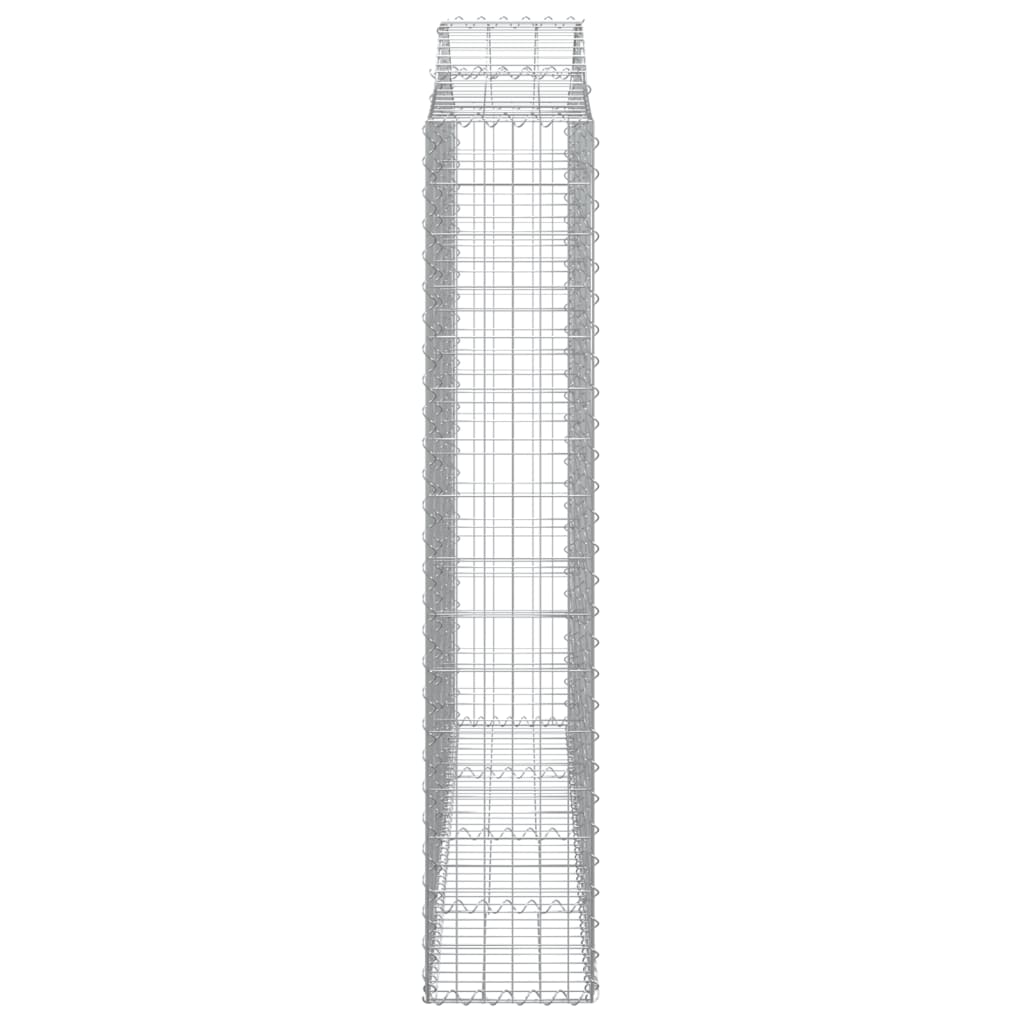 Gabionen mit Hochbogen 7 Stk. 200x30x160/180cm Verzinktes Eisen
