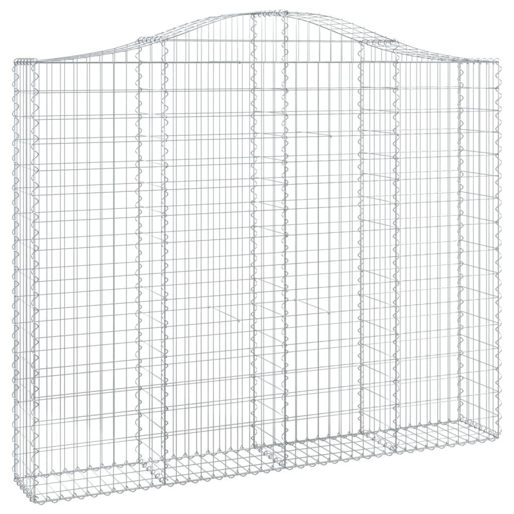 Gabionen mit Hochbogen 15 Stk 200x30x160/180cm Verzinktes Eisen