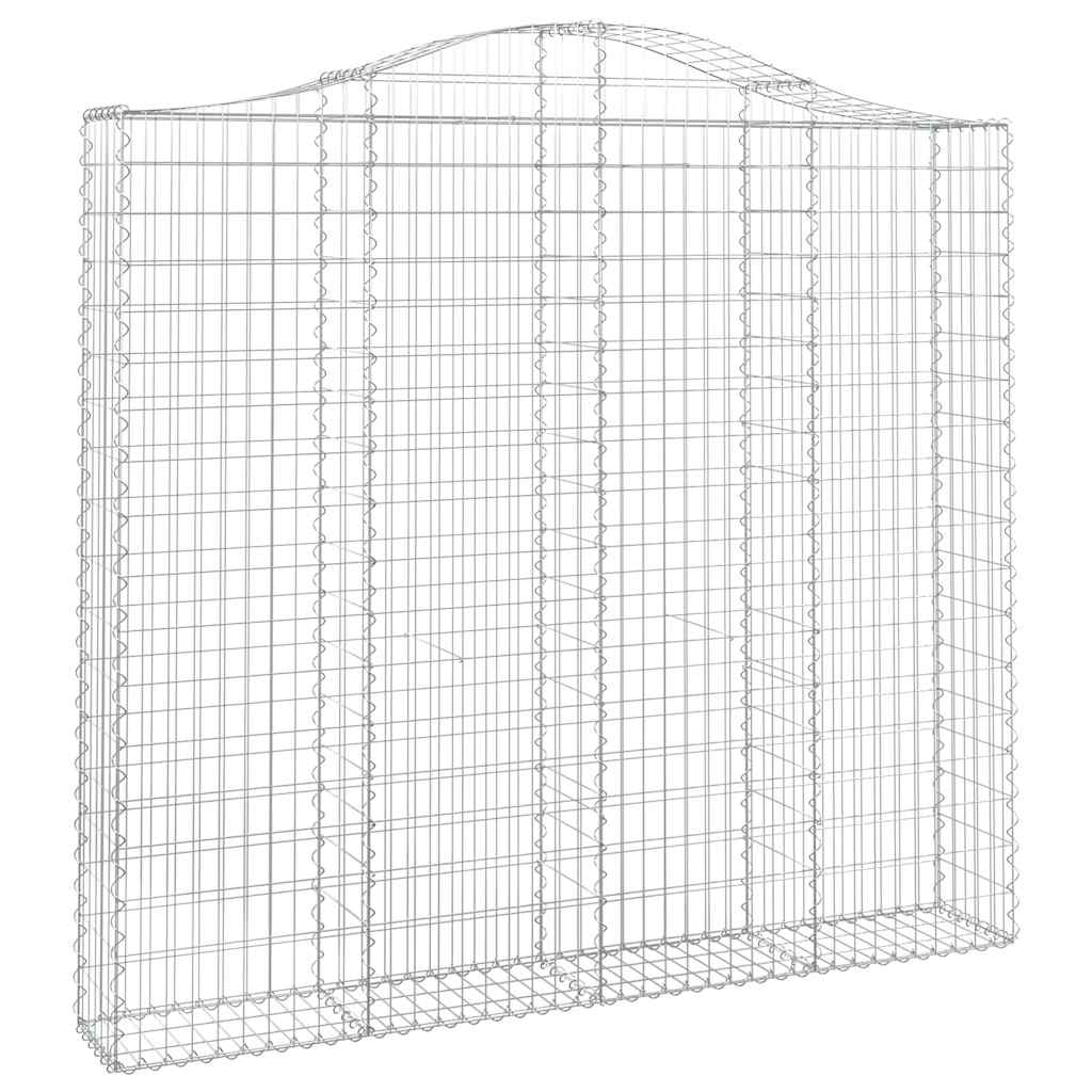 Gabionen mit Hochbogen 3 Stk. 200x30x180/200cm Verzinktes Eisen
