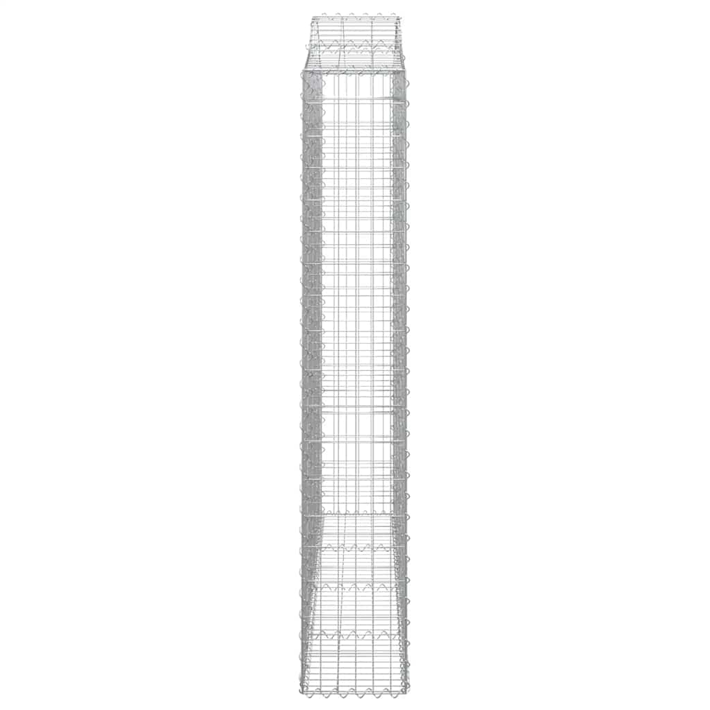 Gabionen mit Hochbogen 3 Stk. 200x30x180/200cm Verzinktes Eisen