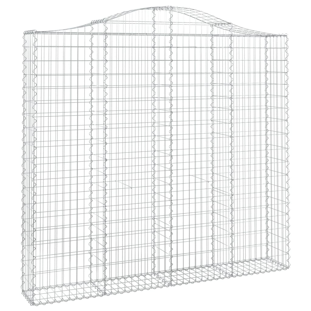 Gabionen mit Hochbogen 4 Stk. 200x30x180/200cm Verzinktes Eisen