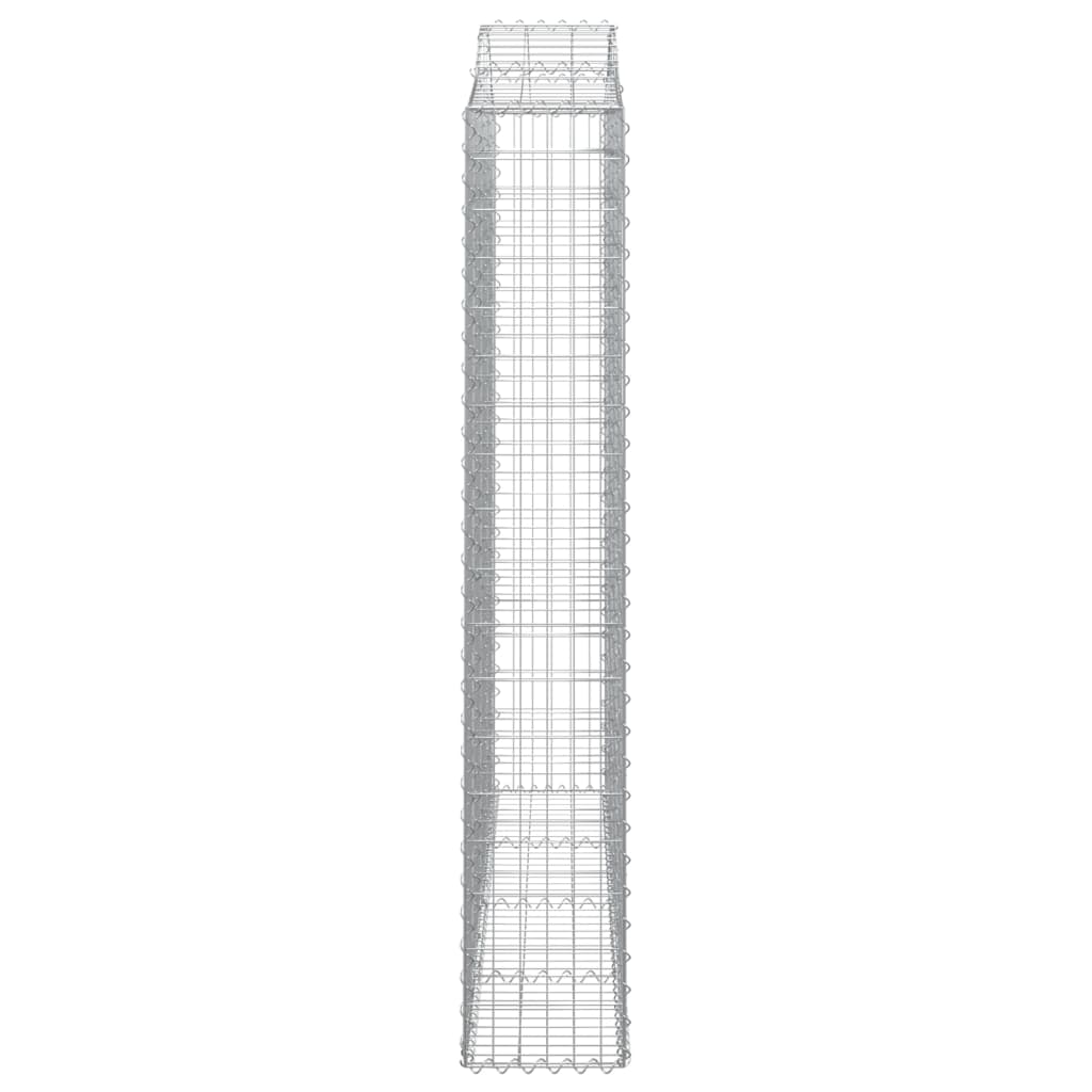 Gabionen mit Hochbogen 10 Stk 200x30x180/200cm Verzinktes Eisen