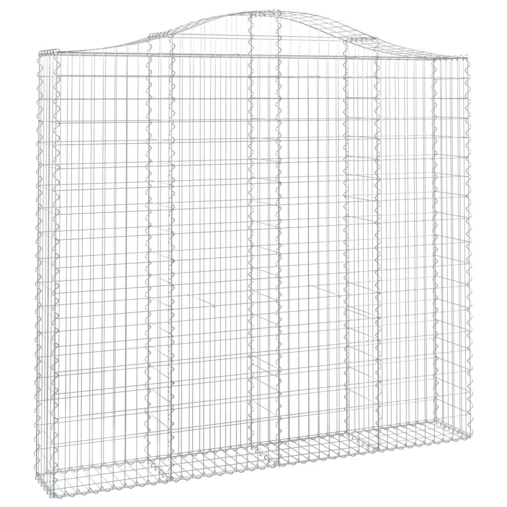 Gabionen mit Hochbogen 12Stk. 200x30x180/200cm Verzinktes Eisen