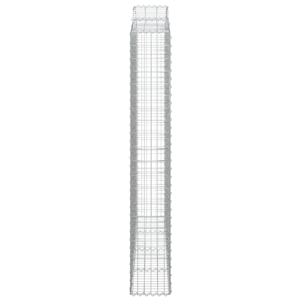 Gabionen mit Hochbogen 3 Stk. 200x30x200/220cm Verzinktes Eisen