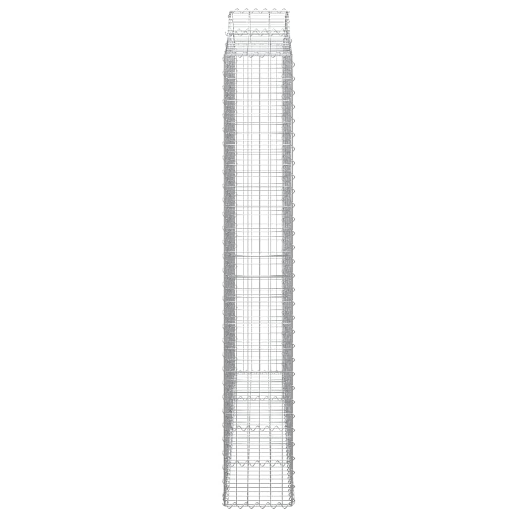 Gabionen mit Hochbogen 4 Stk. 200x30x200/220cm Verzinktes Eisen