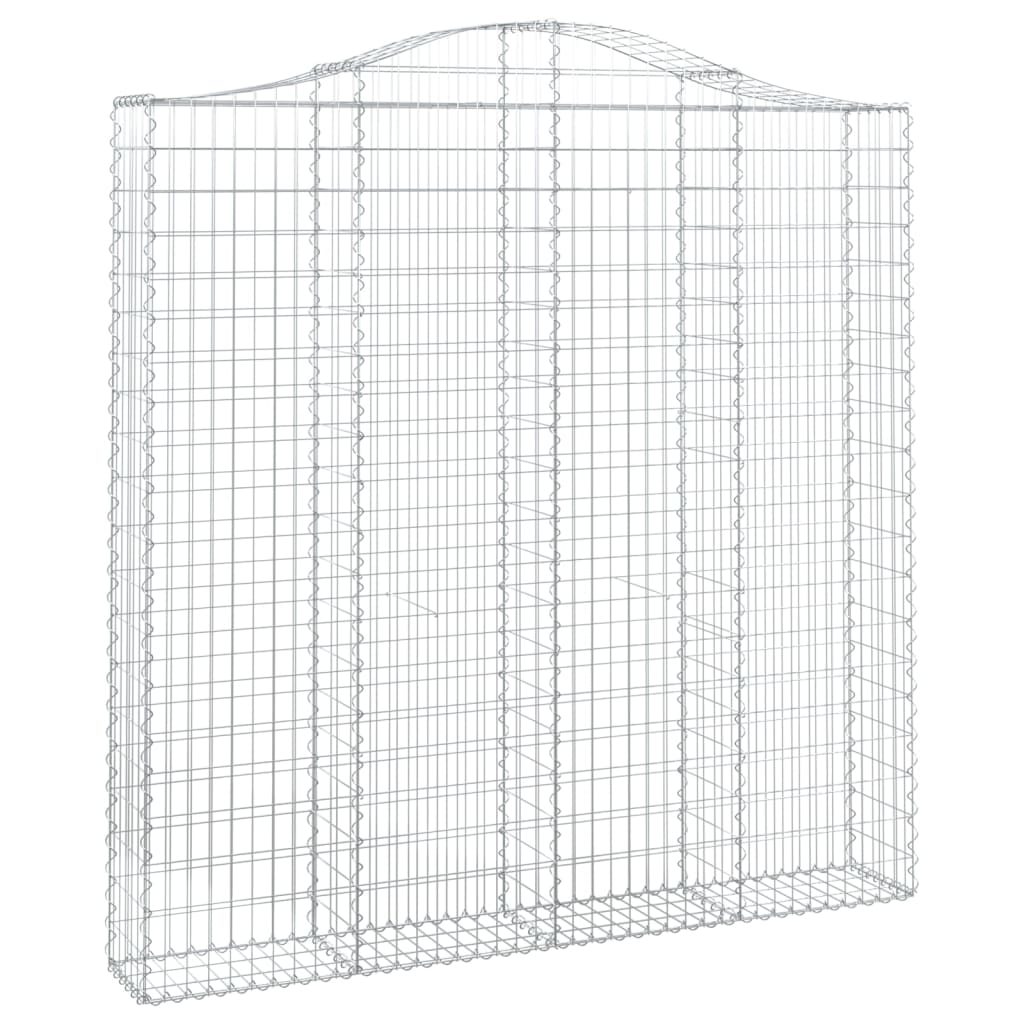 Gabionen mit Hochbogen 5 Stk. 200x30x200/220cm Verzinktes Eisen