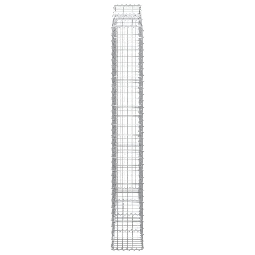 Gabionen mit Hochbogen 3 Stk. 200x30x220/240cm Verzinktes Eisen