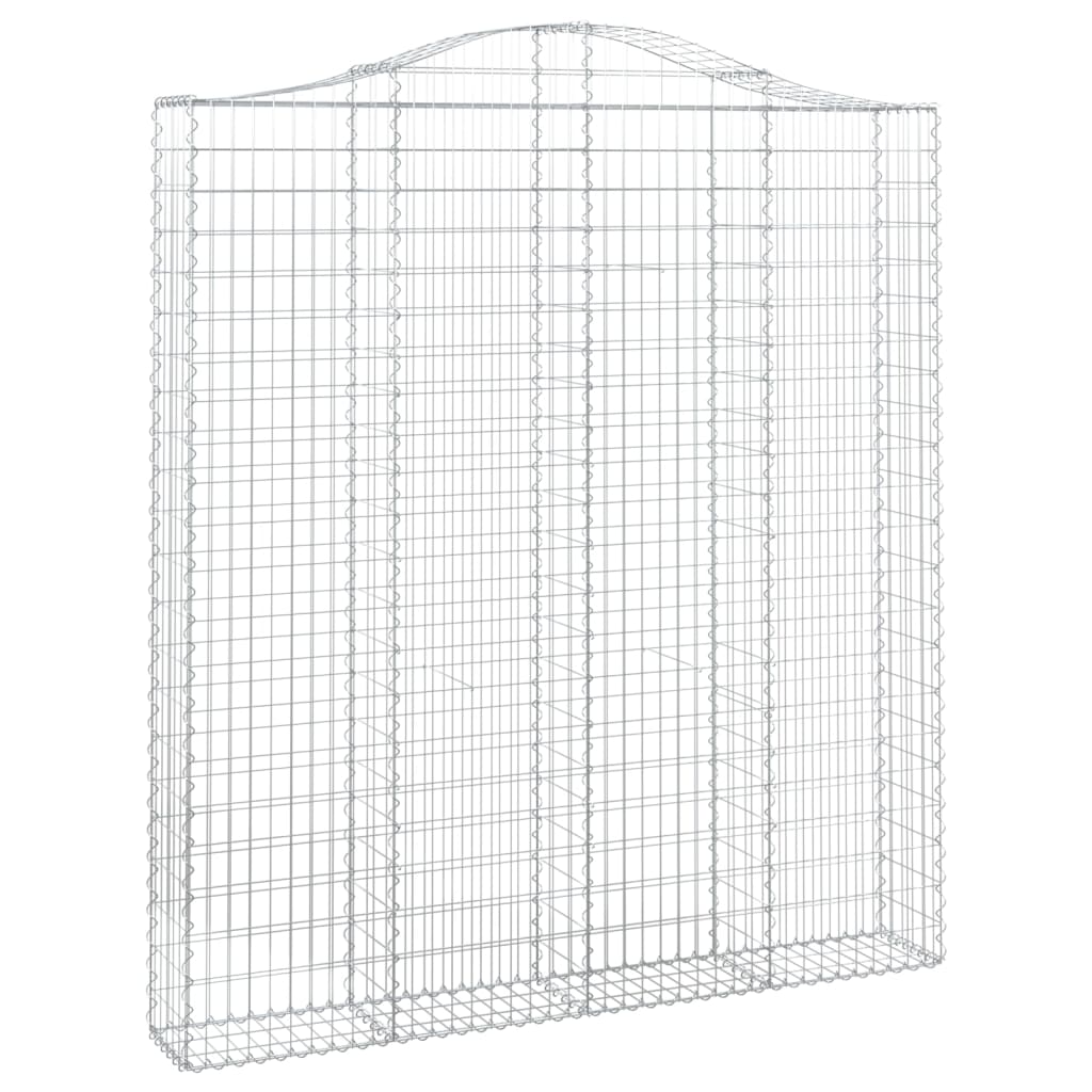 Gabionen mit Hochbogen 6 Stk. 200x30x220/240cm Verzinktes Eisen