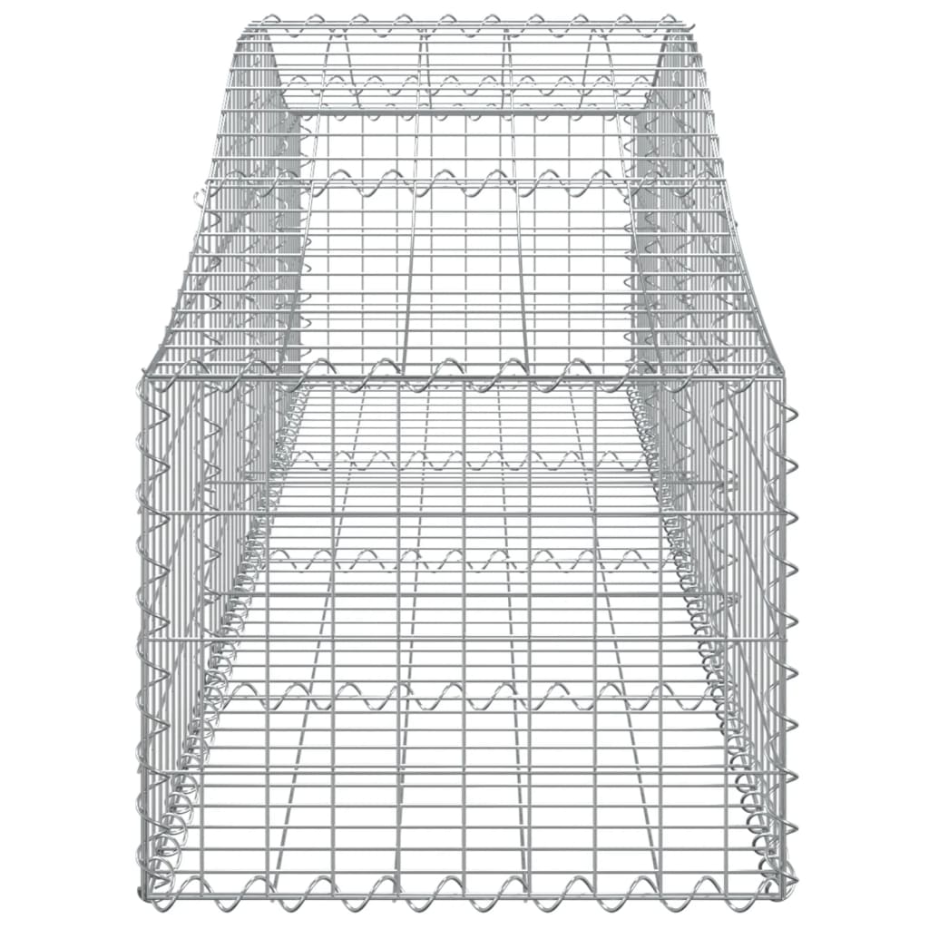 Gabionen mit Hochbogen 3 Stk. 200x50x40/60 cm Verzinktes Eisen
