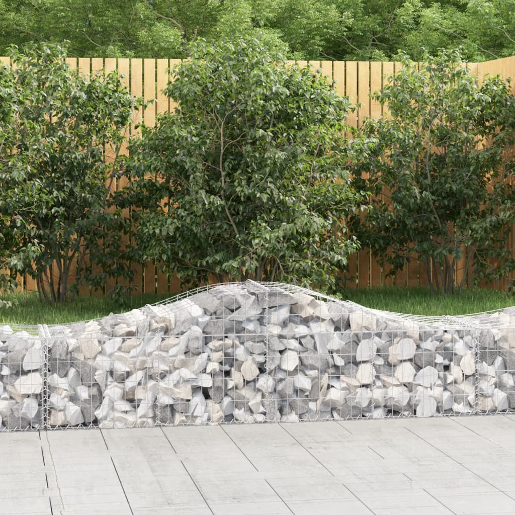 Gabionen mit Hochbogen 6 Stk. 200x50x40/60 cm Verzinktes Eisen