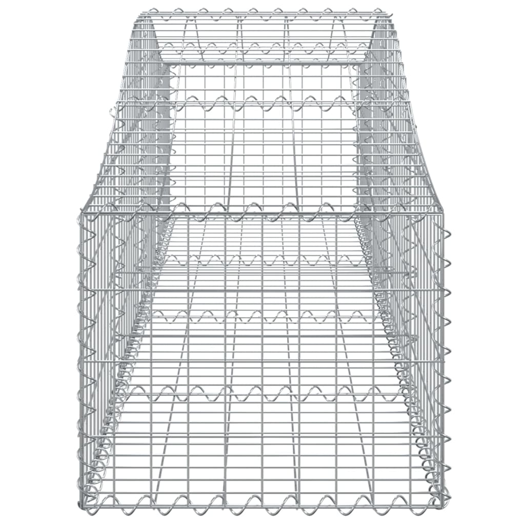 Gabionen mit Hochbogen 9 Stk. 200x50x40/60 cm Verzinktes Eisen