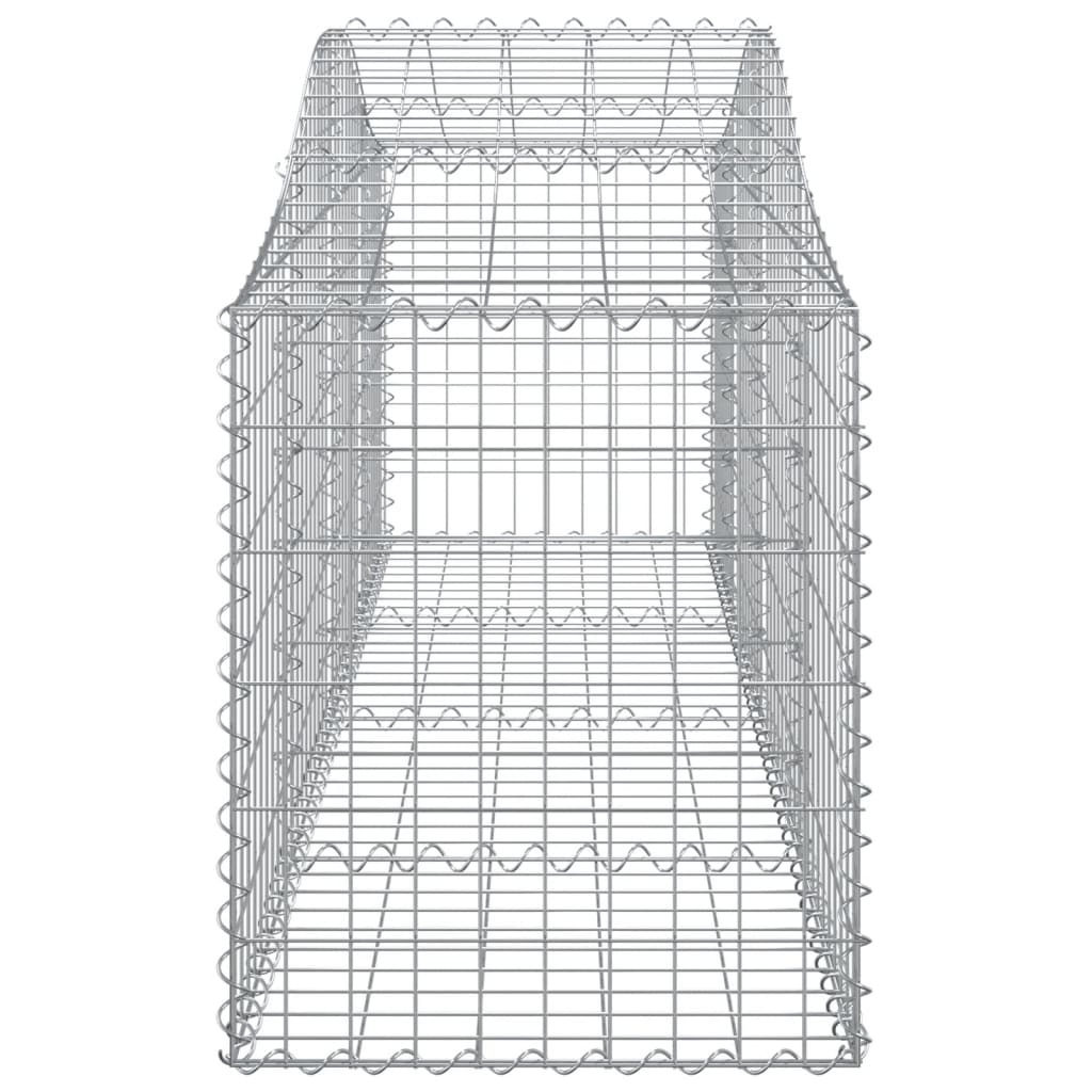 Gabionen mit Hochbogen 4 Stk. 200x50x60/80 cm Verzinktes Eisen