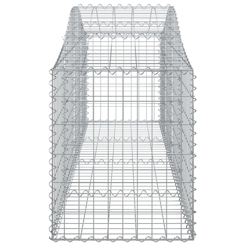 Gabionen mit Hochbogen 9 Stk. 200x50x60/80 cm Verzinktes Eisen