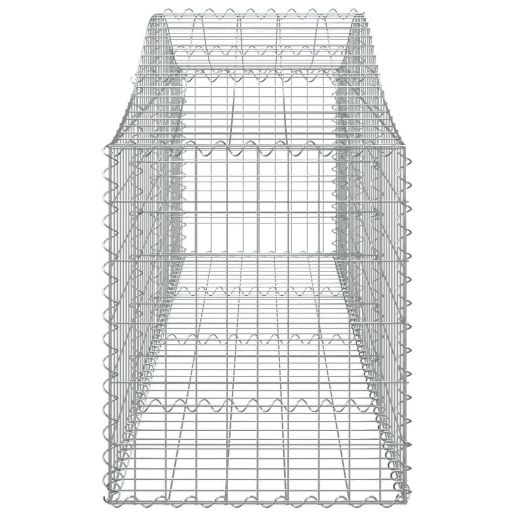 Gabionen mit Hochbogen 40 Stk. 200x50x60/80 cm Verzinktes Eisen
