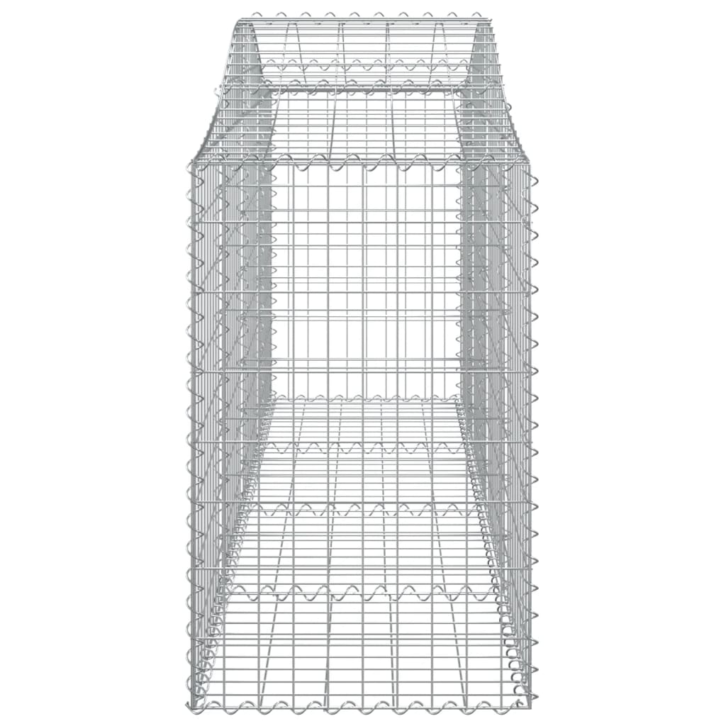 Gabionen mit Hochbogen 15 Stk. 200x50x80/100cm Verzinktes Eisen