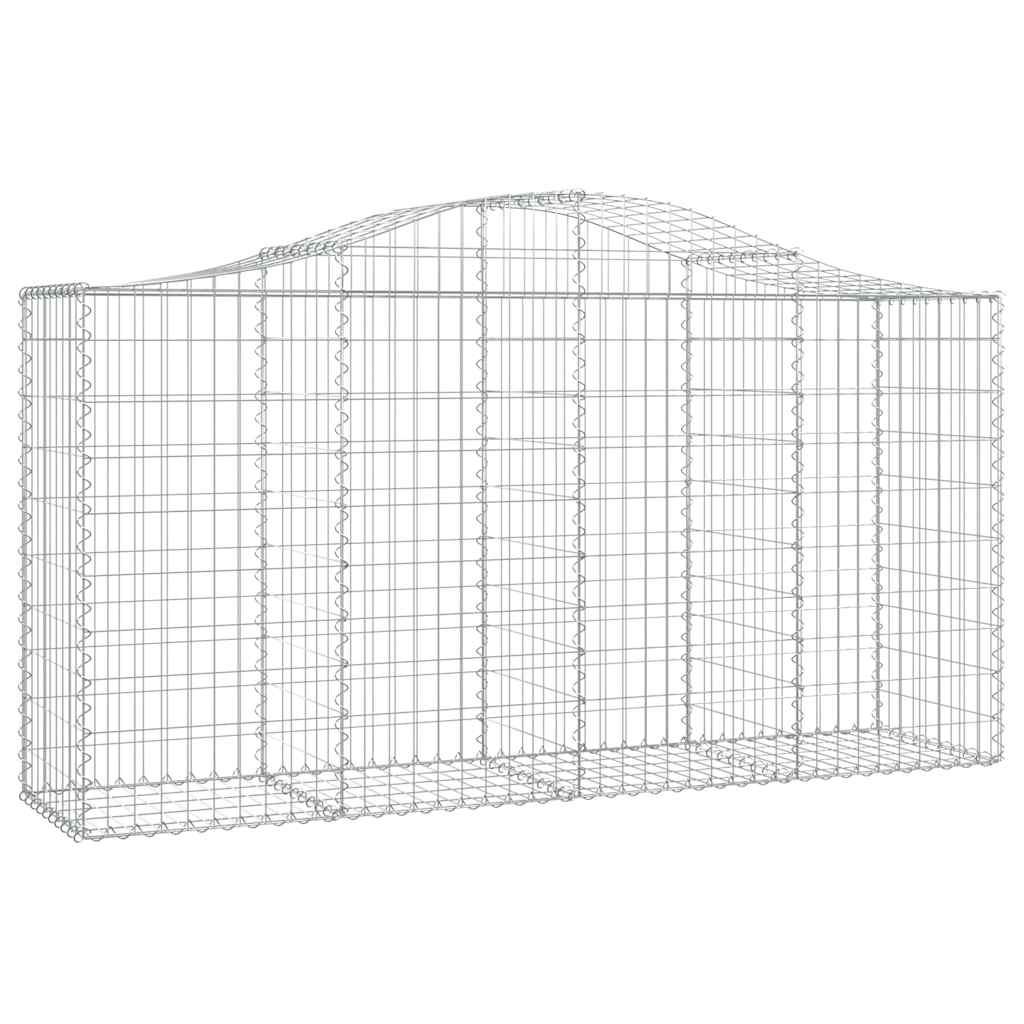 Gabionen mit Hochbogen 8 Stk. 200x50x100/120cm Verzinktes Eisen
