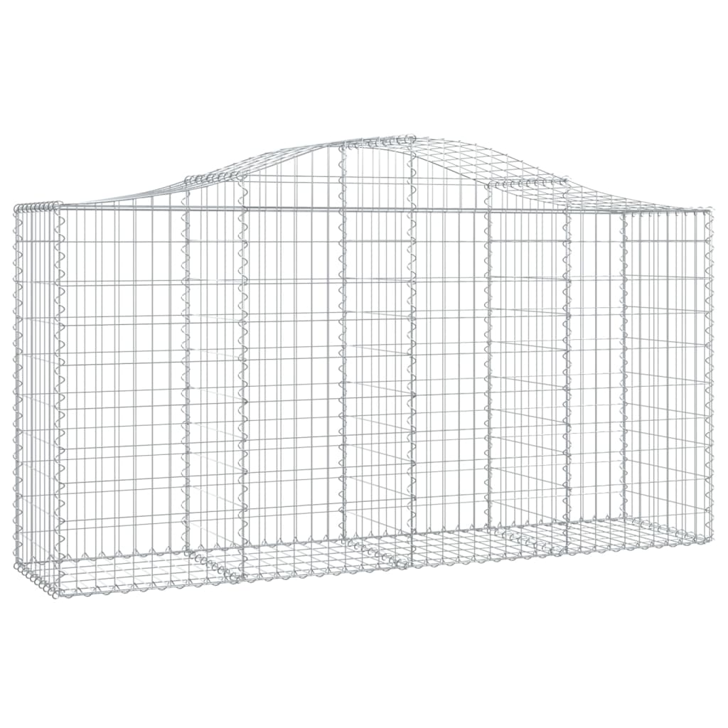 Gabionen mit Hochbogen 13 Stk 200x50x100/120cm Verzinktes Eisen