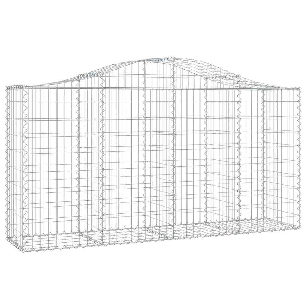 Gabionen mit Hochbogen 18 Stk 200x50x100/120cm Verzinktes Eisen