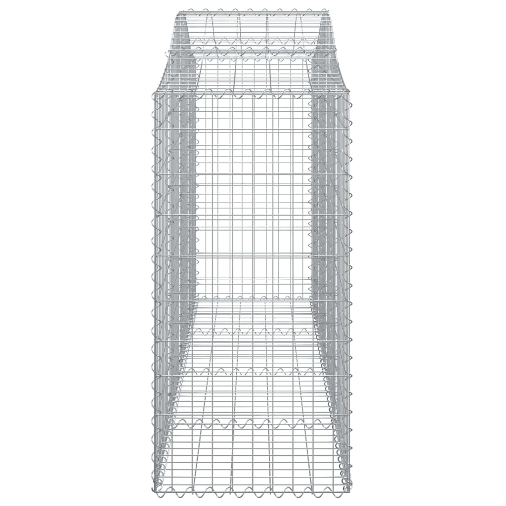 Gabionen mit Hochbogen 2 Stk. 200x50x120/140cm Verzinktes Eisen
