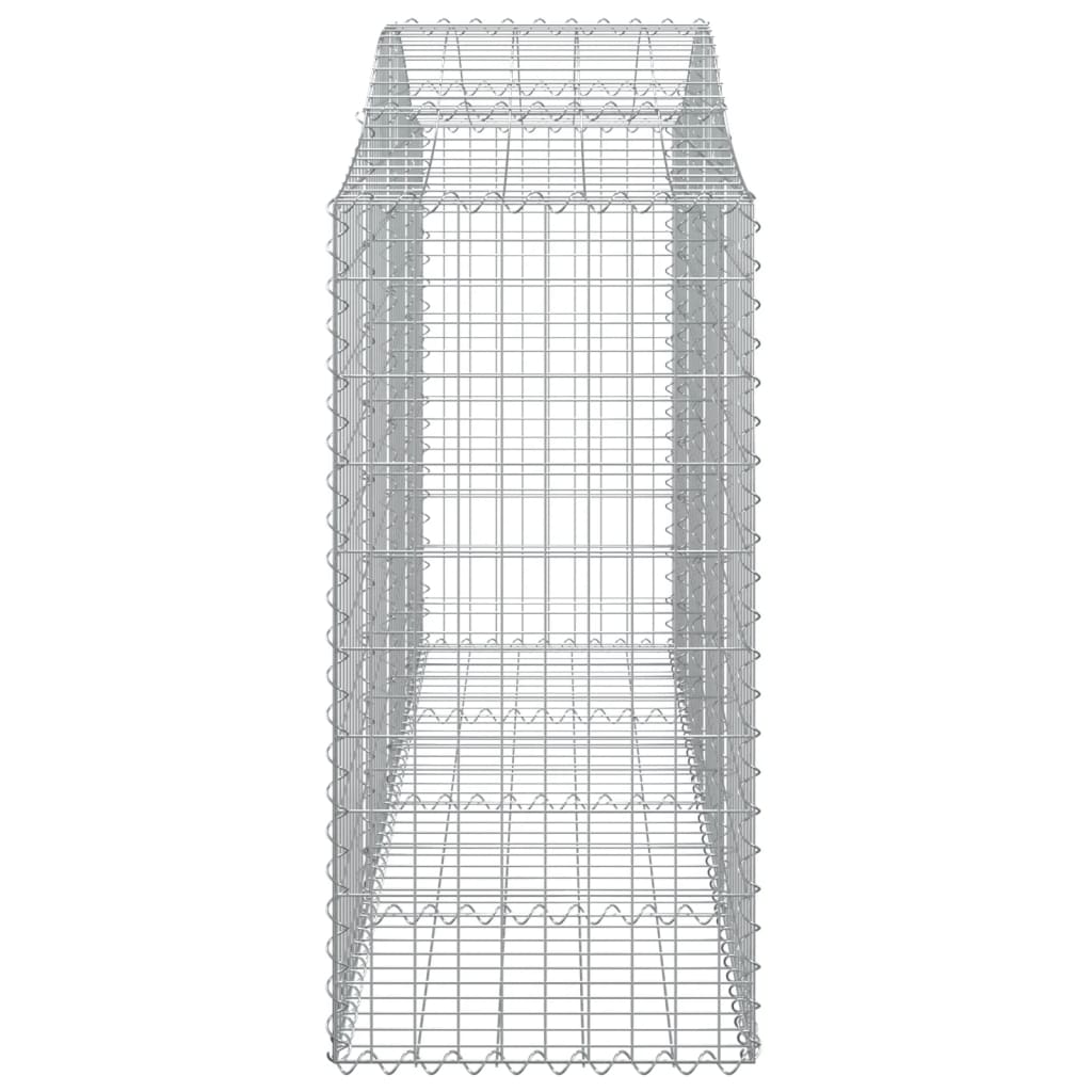 Gabionen mit Hochbogen 9 Stk. 200x50x120/140cm Verzinktes Eisen