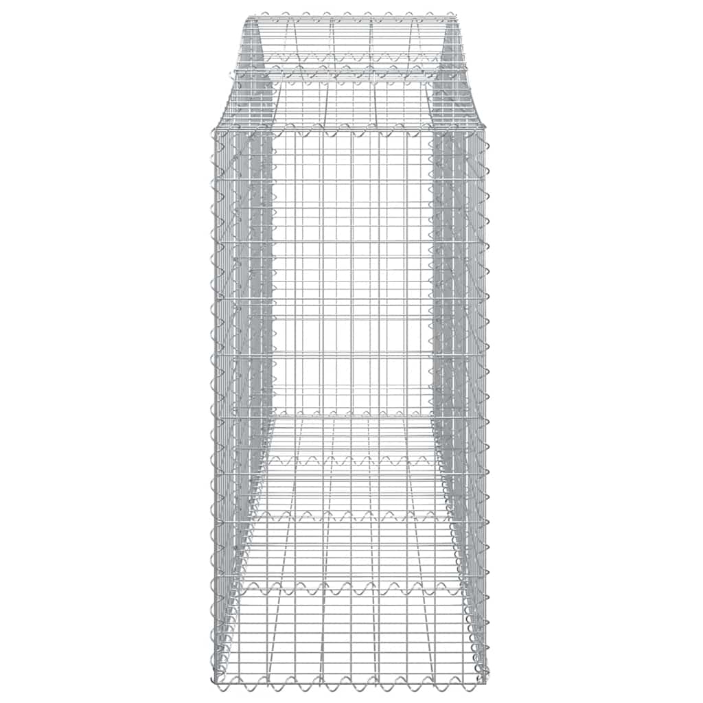 Gabionen mit Hochbogen 10Stk. 200x50x120/140cm Verzinktes Eisen