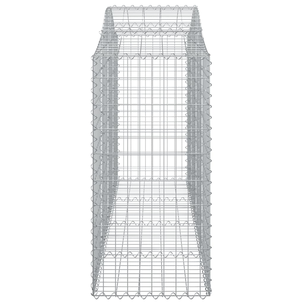 Gabionen mit Hochbogen 12Stk. 200x50x120/140cm Verzinktes Eisen