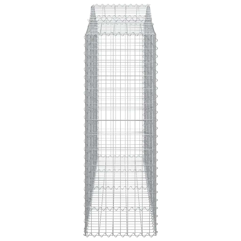 Gabionen mit Hochbogen 12Stk. 200x50x140/160cm Verzinktes Eisen