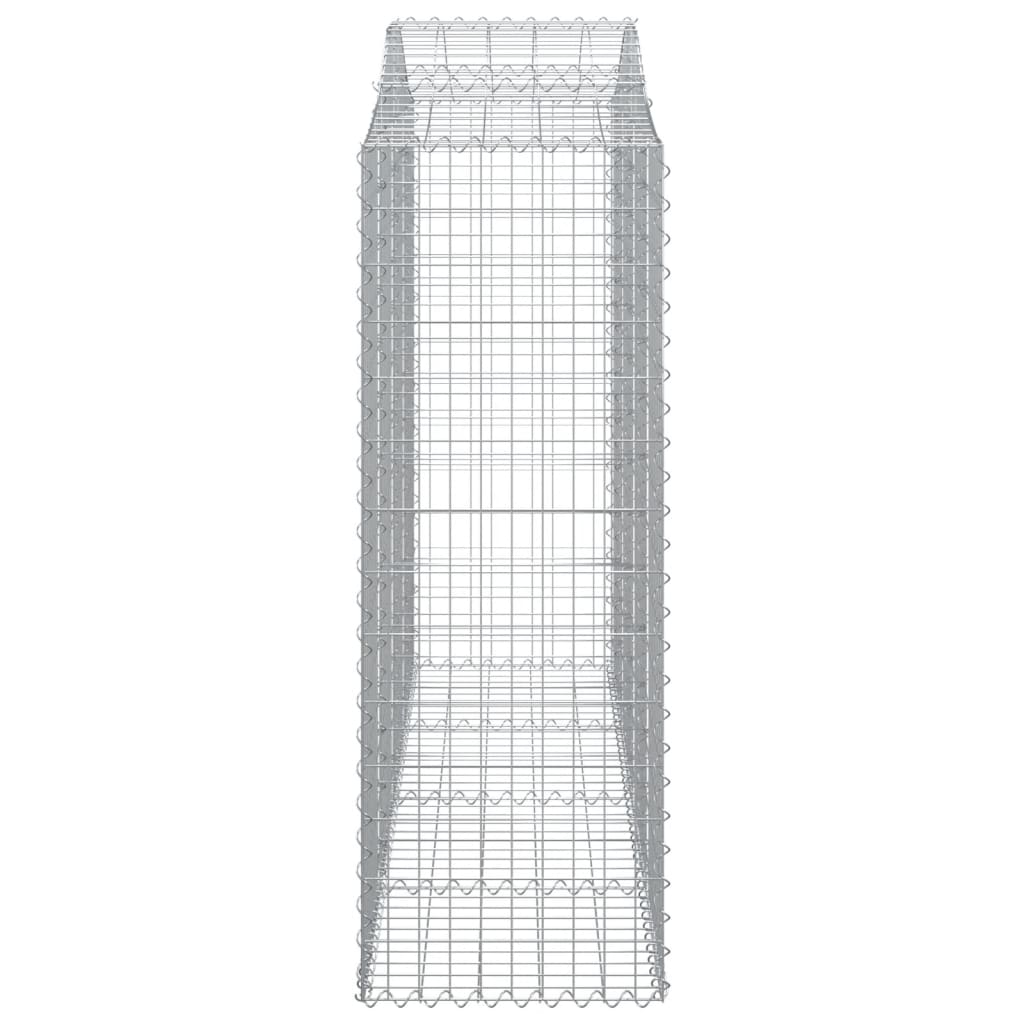 Gabionen mit Hochbogen 14Stk. 200x50x140/160cm Verzinktes Eisen