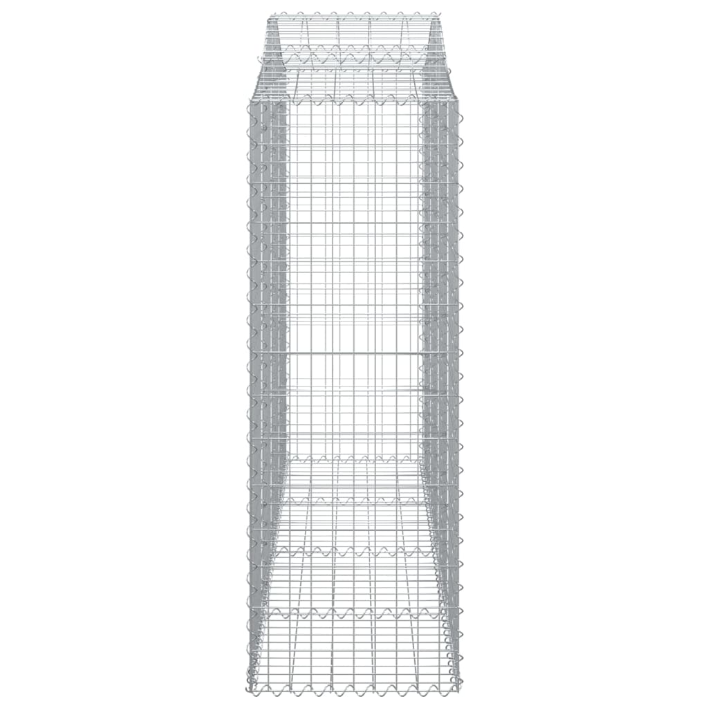 Gabionen mit Hochbogen 30Stk. 200x50x140/160cm Verzinktes Eisen