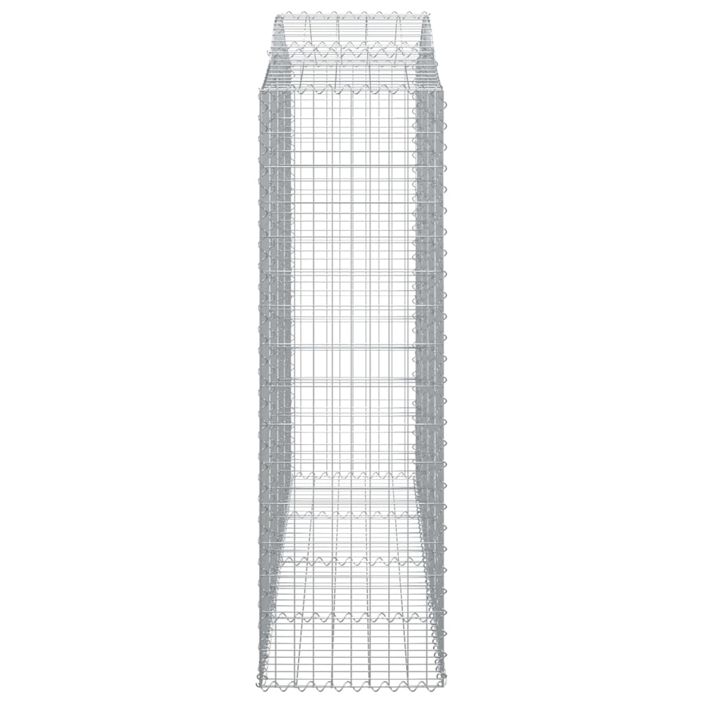Gabionen mit Hochbogen 7 Stk. 200x50x160/180cm Verzinktes Eisen