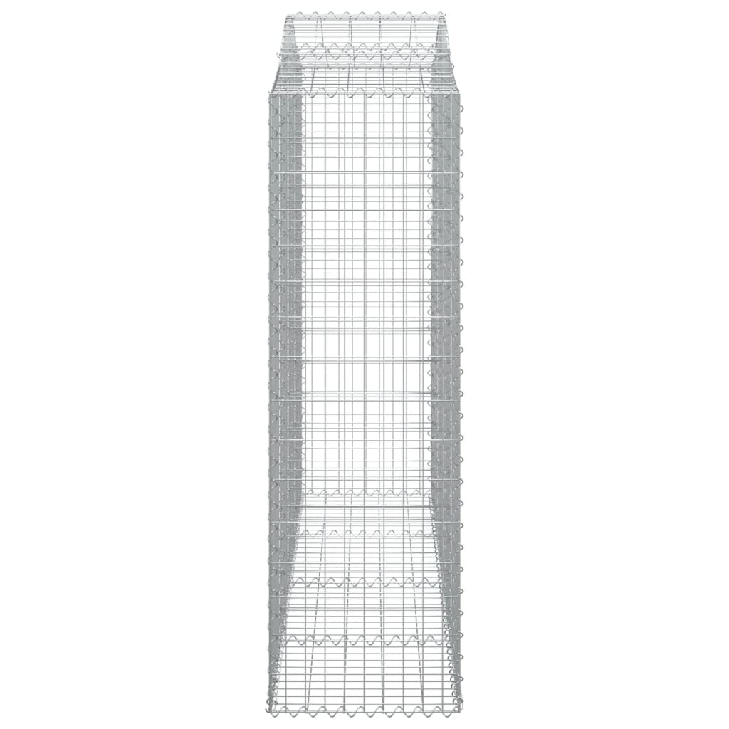 Gabionen mit Hochbogen 8 Stk. 200x50x160/180cm Verzinktes Eisen
