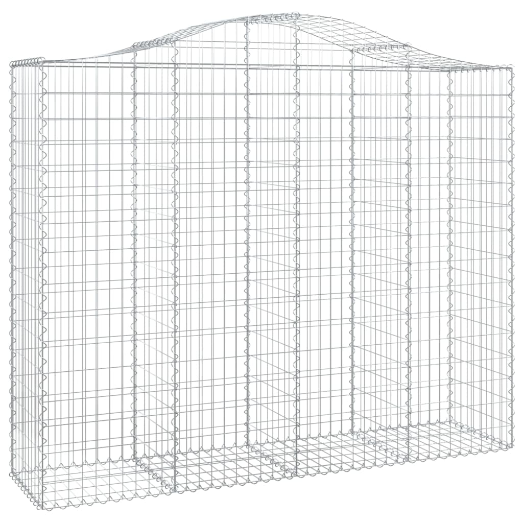 Gabionen mit Hochbogen 12Stk. 200x50x160/180cm Verzinktes Eisen