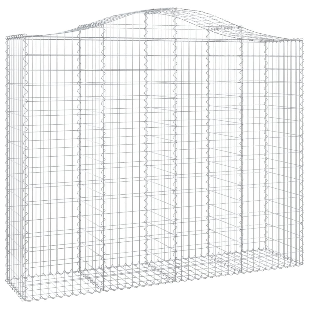 Gabionen mit Hochbogen 13Stk. 200x50x160/180cm Verzinktes Eisen