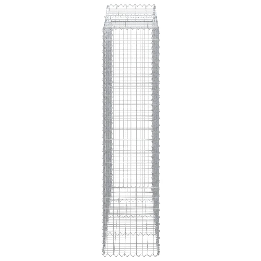 Gabionen mit Hochbogen 2 Stk. 200x50x200/220cm Verzinktes Eisen