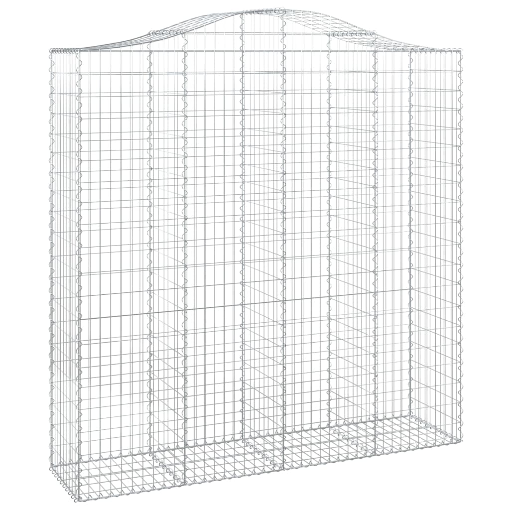 Gabionen mit Hochbogen 4 Stk. 200x50x200/220cm Verzinktes Eisen