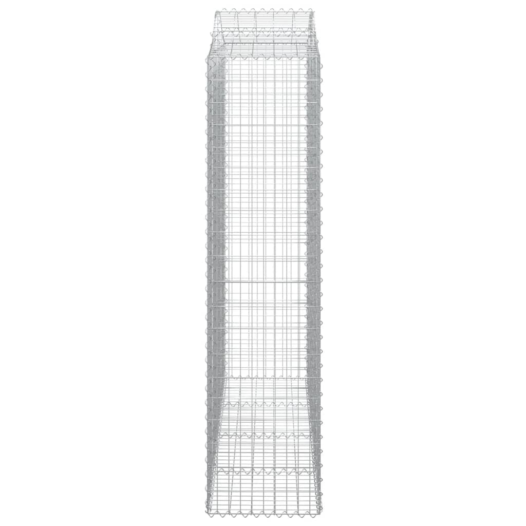Gabionen mit Hochbogen 6 Stk. 200x50x200/220cm Verzinktes Eisen