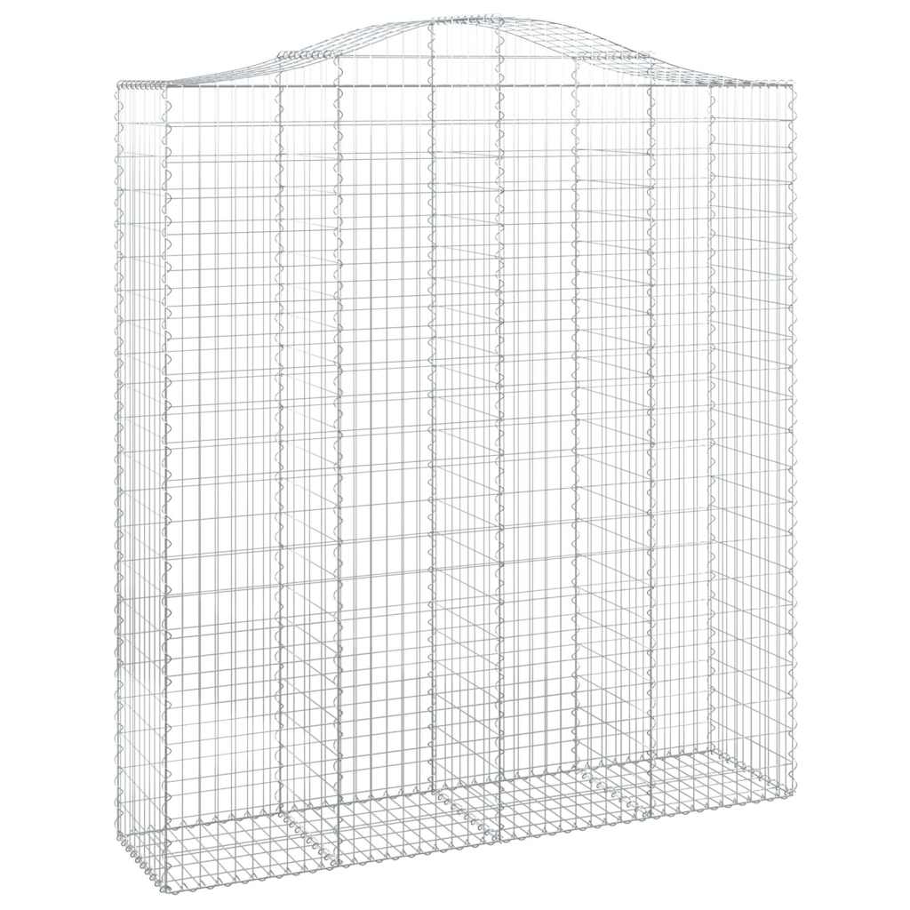 Gabionen mit Hochbogen 7 Stk. 200x50x220/240cm Verzinktes Eisen